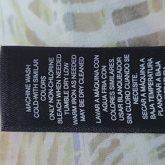 Chico's Travelers White Tan Sheer Topper Poncho Size S/M - Picture 7 of 7